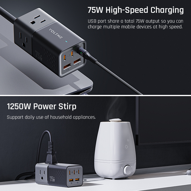 VOLTME VITO 75 EzTravel USB Desktop Power Strip